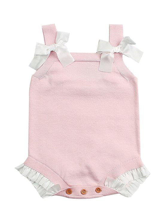 Lacework Bowknot Bodysuit Strapped Baby Onesies - dianjiang-