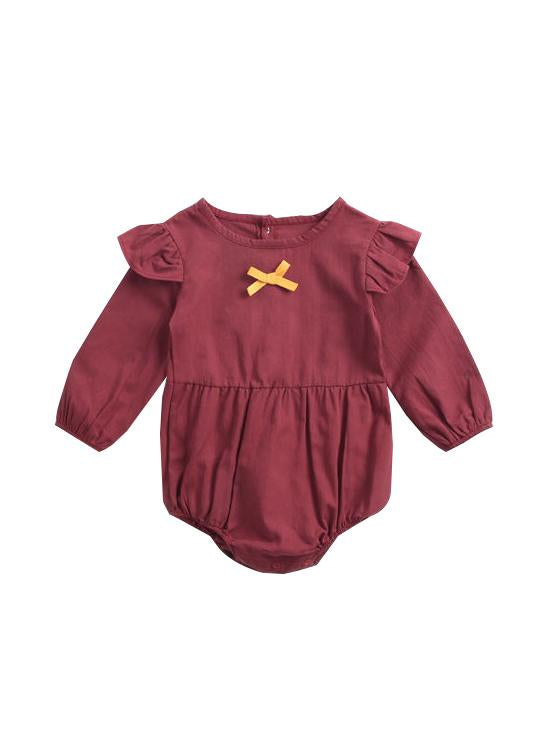 Spring Fall Ruffled Long Sleeve Infant Toddler Girls Romper - dianjiang-