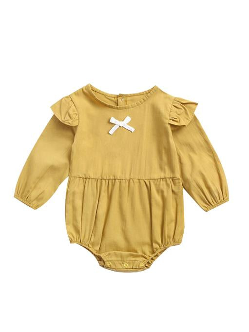 Spring Fall Ruffled Long Sleeve Infant Toddler Girls Romper - dianjiang-