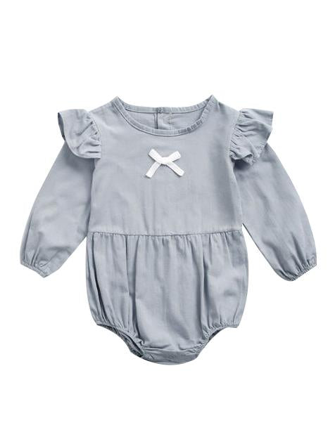 Spring Fall Ruffled Long Sleeve Infant Toddler Girls Romper - dianjiang-