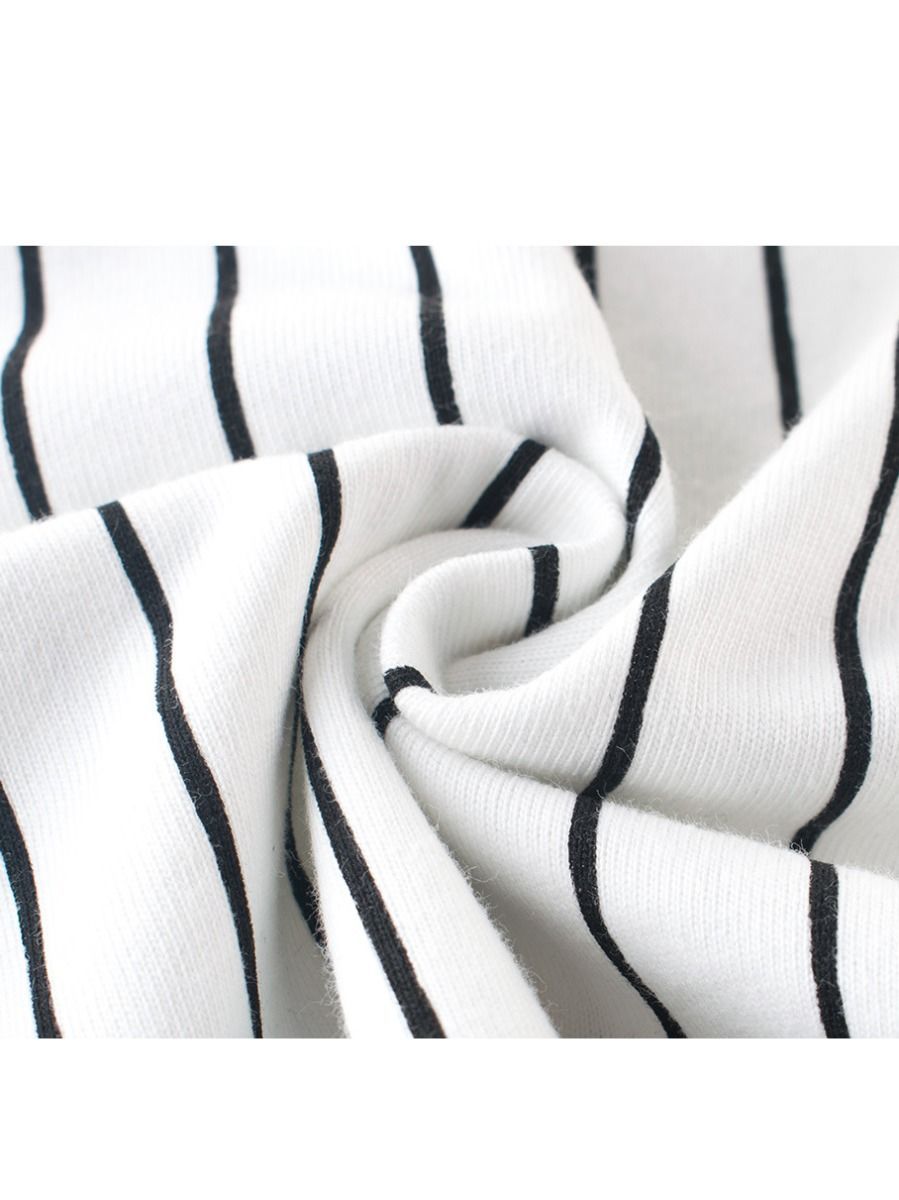 Striped Casual Clothes Cotton Tee Pullover Long Sleeve Homewear - dianjiang-