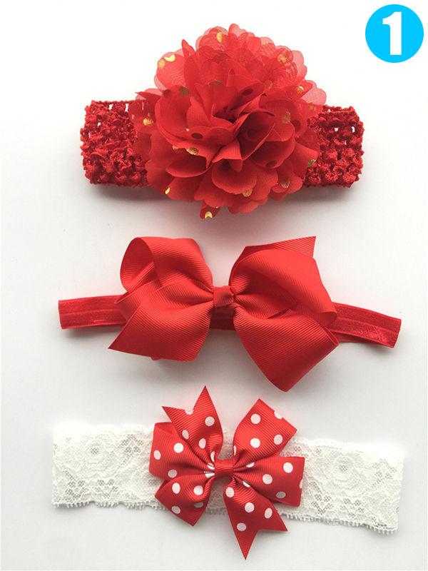 Multi Bow Flower Headband Hair Accessory Set - dianjiang-