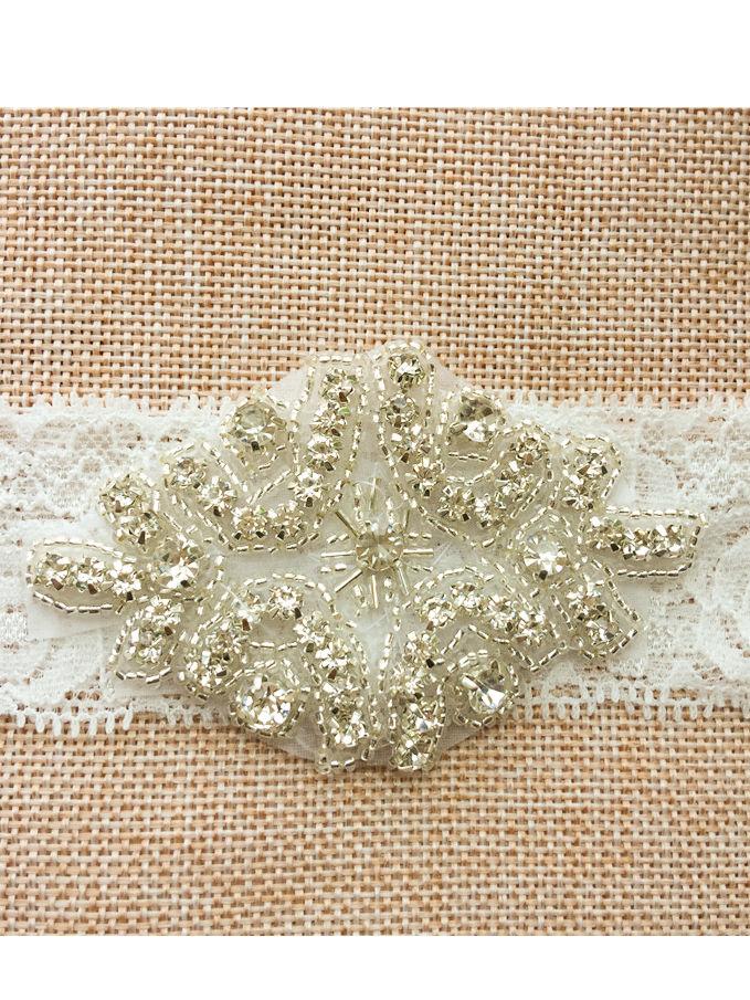 Fashion Rhinestone Lace Headband Rhombus Wedding Hairband Kids' Hair Decorations - dianjiang-