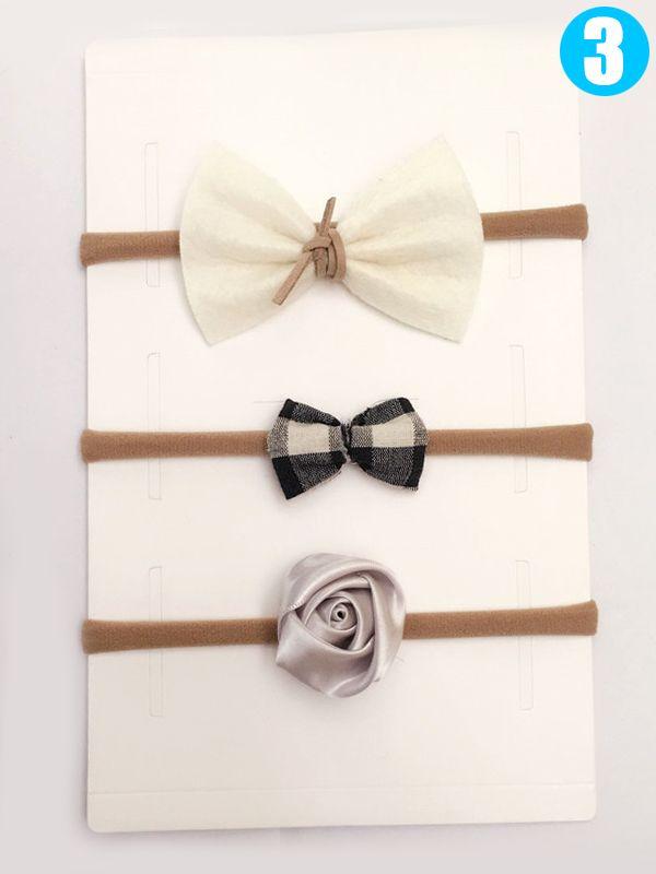 Multicolor Flower Bow Hair Band Set Felt Nylon Photography Props Hair Ornaments - dianjiang-