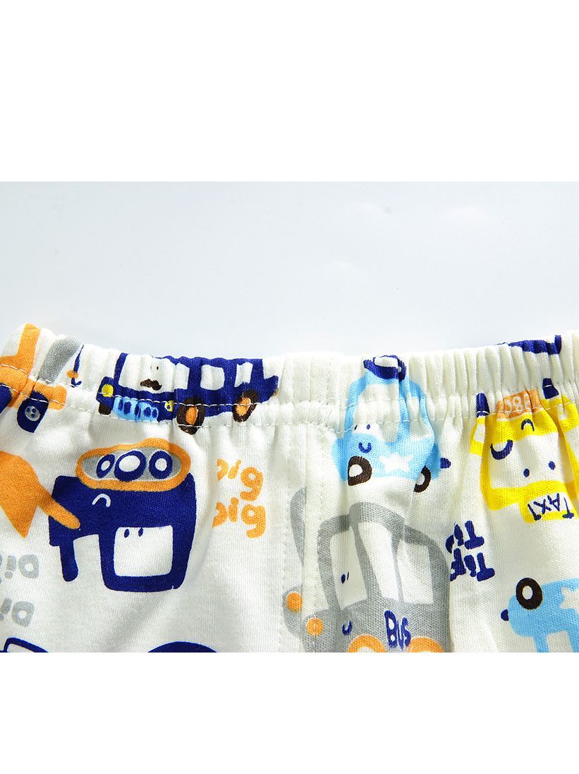 2-Piece Outfit Cartoon Excavator Car Print Set Color Block Pullover Top W Leggings Baby Kids Sleepwear - dianjiang-