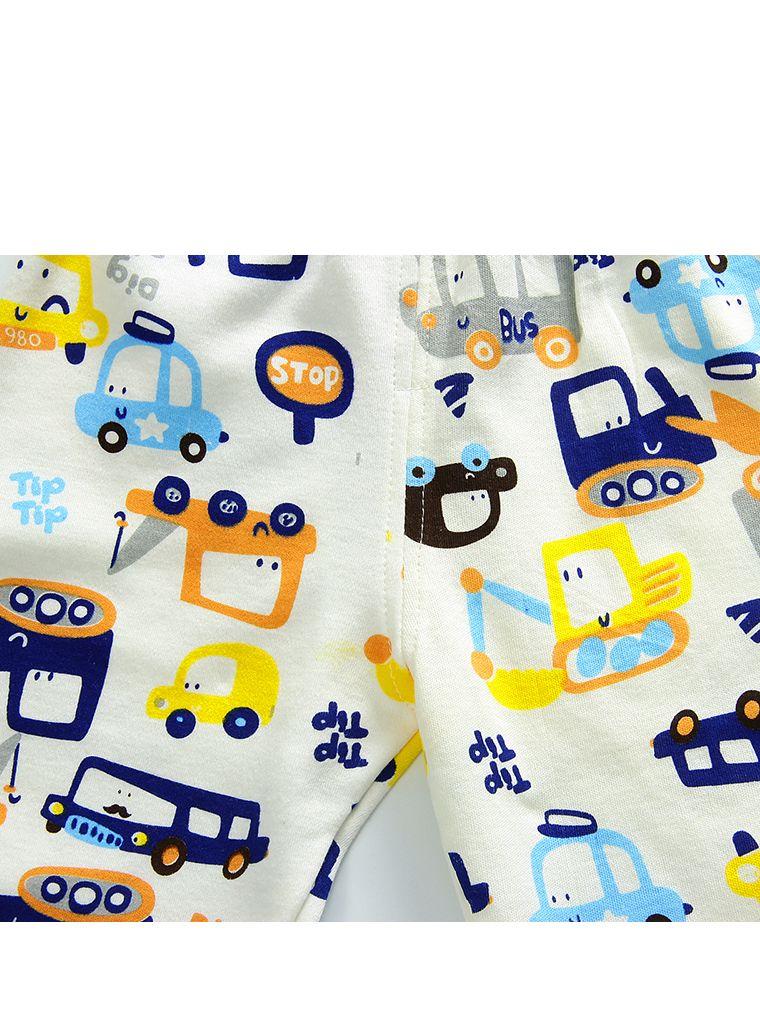 2-Piece Outfit Cartoon Excavator Car Print Set Color Block Pullover Top W Leggings Baby Kids Sleepwear - dianjiang-