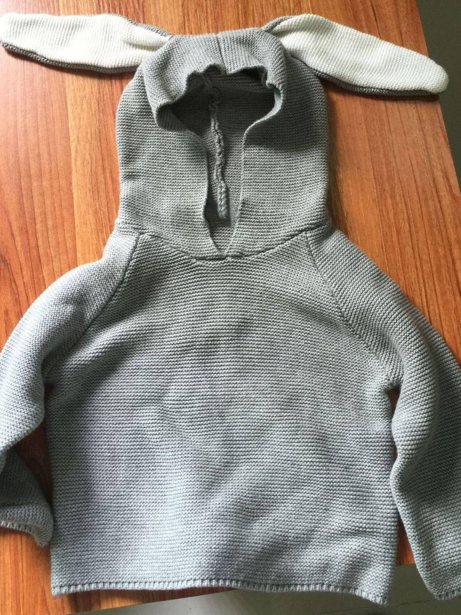 Adorable Rabbit Ear Pattern Hooded Crochet Pullover Thanksgiving Knitwear Clothes for Winter - dianjiang-