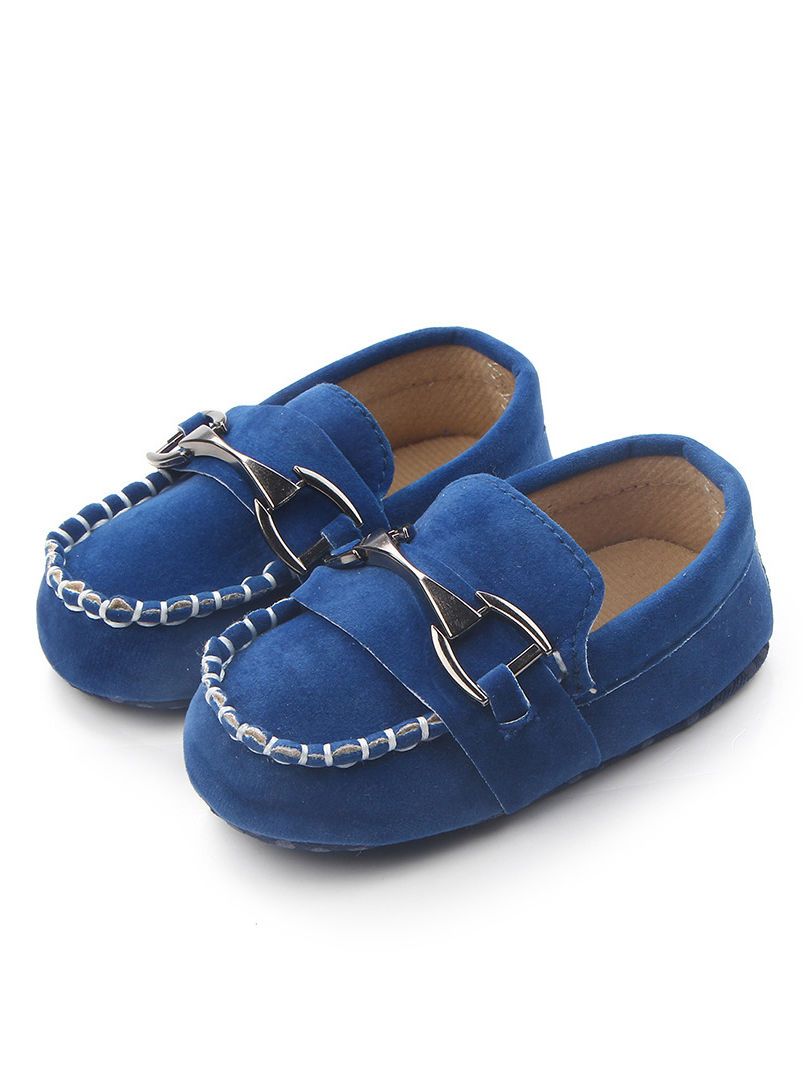 Buckle Trimmed Crib Shoes Baby Boys First Walking Shoes Fashion Winter - dianjiang-