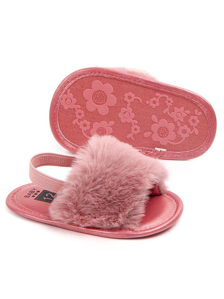 Trendy Soft Sole Fluffy Crib Sandals Shoes for Baby Toddler Girl - dianjiang-