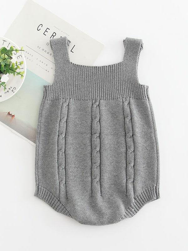 Solid Color Cotton Baby Onesie Sleeveless Suspender Knitwear - dianjiang-