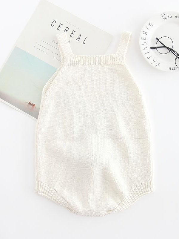 Bunny Knitted Onesie Cotton Baby crochet Romper With 3D Tail Bodysuit - dianjiang-