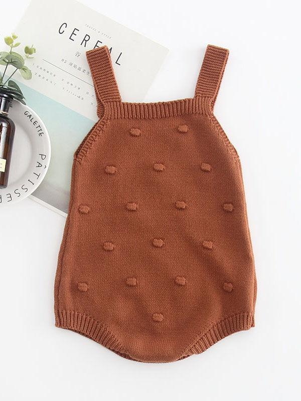 Knitted Suspender Bodysuit Crochet Cotton Onesies - dianjiang-