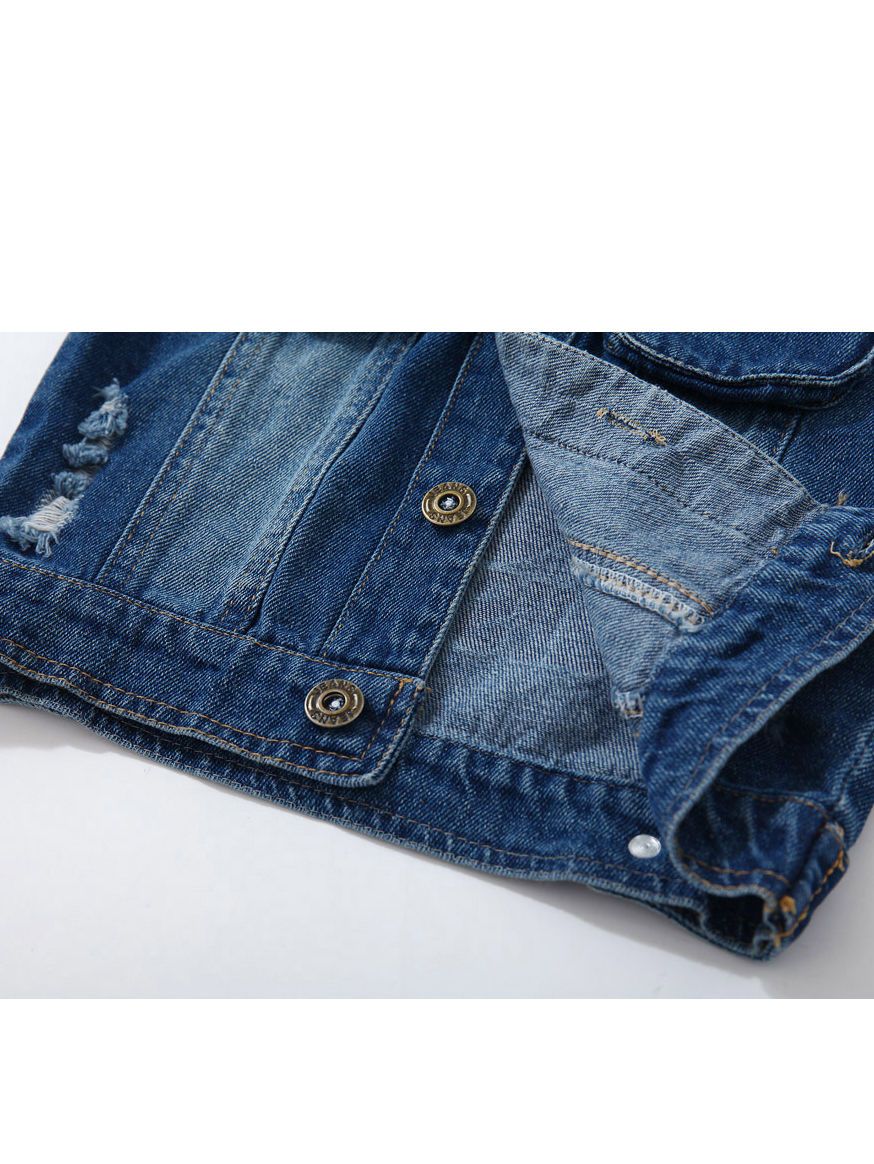 Fashion Coat Big Smile Pattern Denim Jacket Kids Big Boys Jeans Jacket - dianjiang-