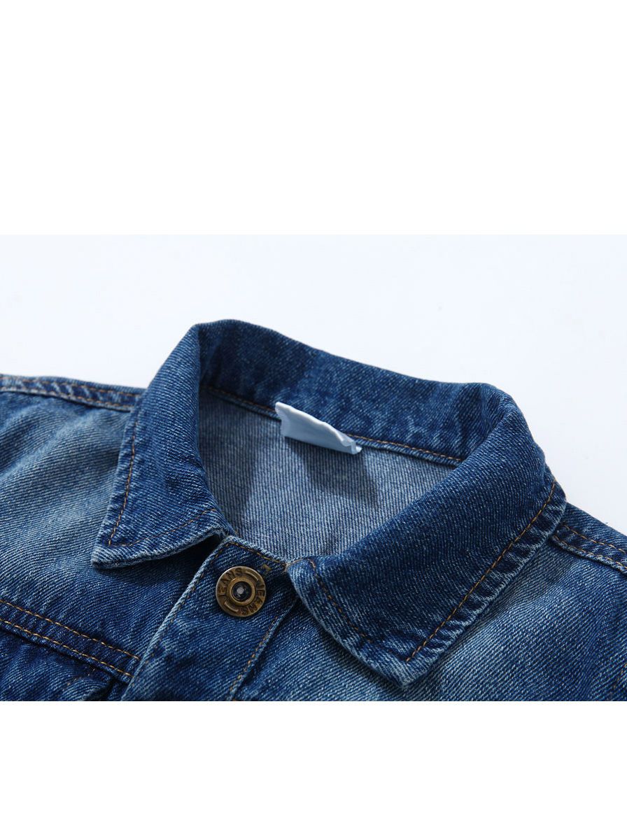 Fashion Coat Big Smile Pattern Denim Jacket Kids Big Boys Jeans Jacket - dianjiang-