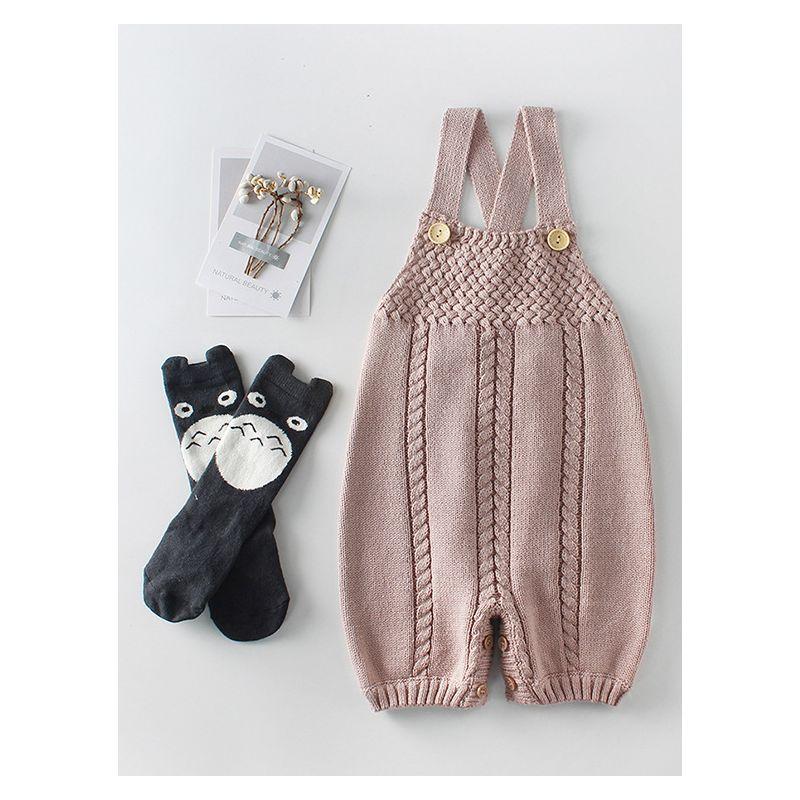 Crochet Baby Rompers Cotton Suspender Knitted Infant Bodysuit Overall Autumn - dianjiang-