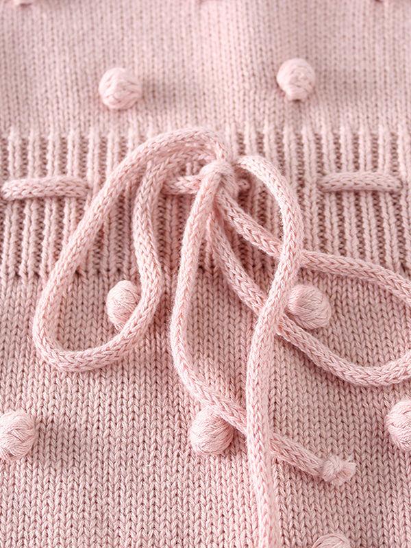 Knitting Wool Dots Suspender Bodysuit Crochet Cotton Romper Spanish Style Baby Clothes - dianjiang-