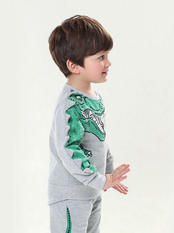 Cartoon Sweatshirt Long Sleeve Dinosaur Top Kids Clothes - dianjiang-