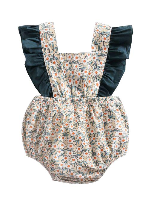 Vintage Floral Flutter Sleeve Summer Infant Baby Girl Bodysuits - dianjiang-