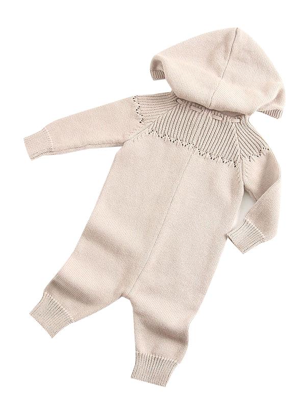 Hooded Crochet New Born Baby Bodysuit Cotton Knitted Infant Romper Wholesale - dianjiang-