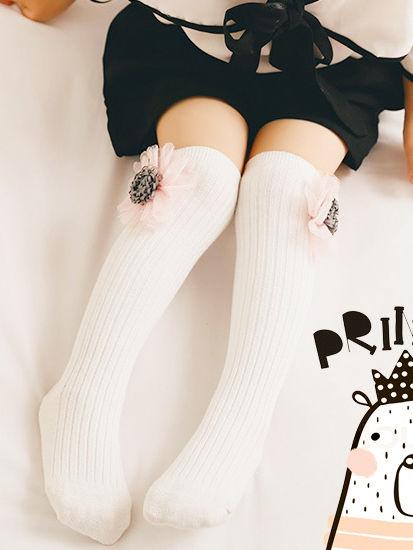 Cute Rabbit/Cat/Strawberry/Flower/Star Trimmed Knee High Warmer Socks Long Stockings - dianjiang-