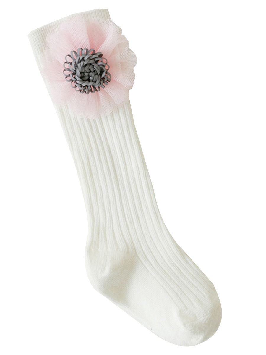 Cute Rabbit/Cat/Strawberry/Flower/Star Trimmed Knee High Warmer Socks Long Stockings - dianjiang-