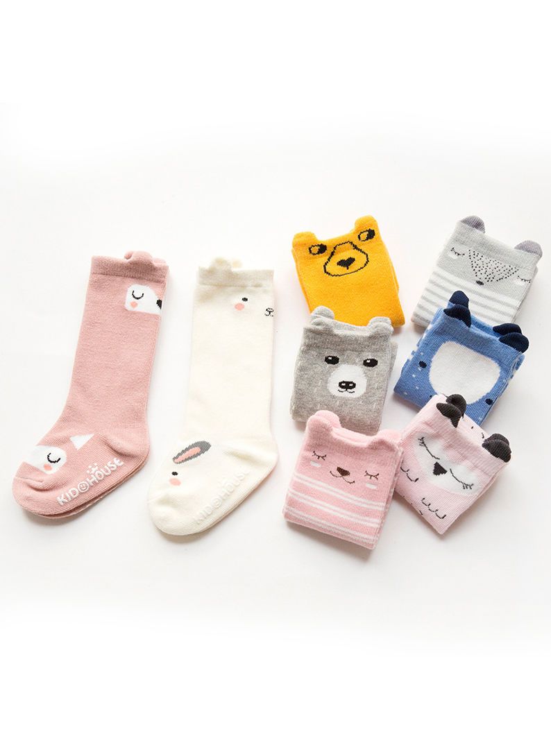 Bear/Fox/Owl/Bunny Crochet Baby Kids Knee-high Socks Loose Mouth Long Stockings - dianjiang-