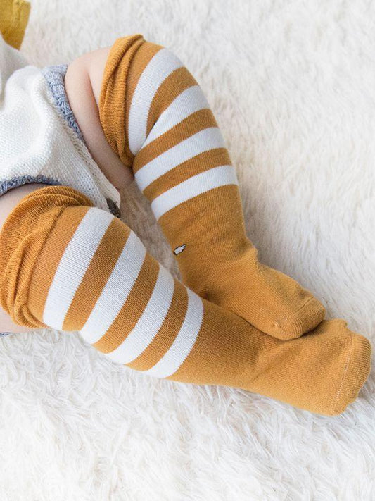 Striped Knee High Socks Loose Mouth Mid-calf Length Socks For Newborn - dianjiang-