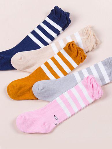 Striped Knee High Socks Loose Mouth Mid-calf Length Socks For Newborn - dianjiang-