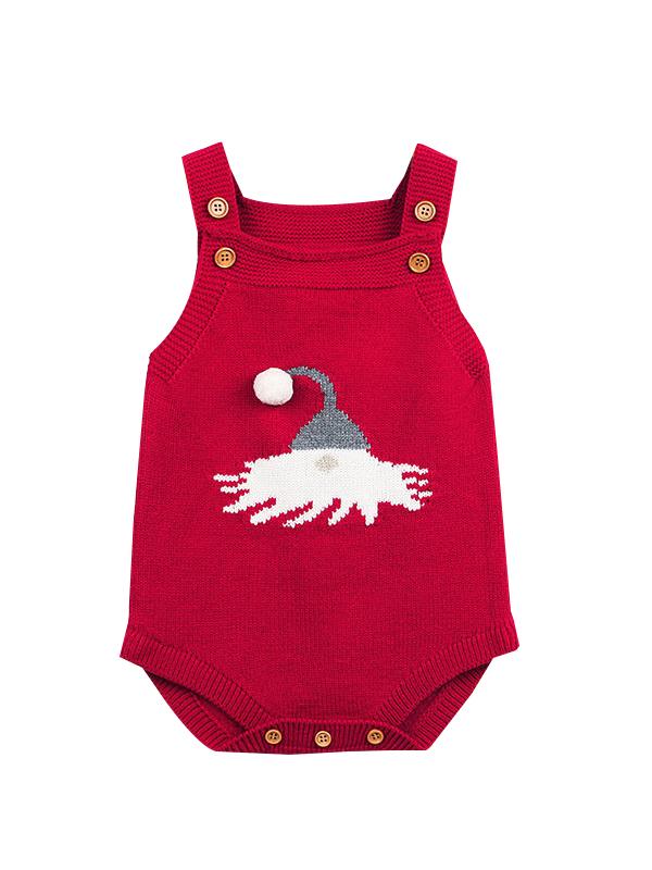 Christmas Crochet Suspender Baby Romper Kids Knitted Apparel - dianjiang-