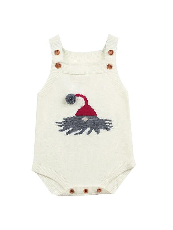 Christmas Crochet Suspender Baby Romper Kids Knitted Apparel - dianjiang-