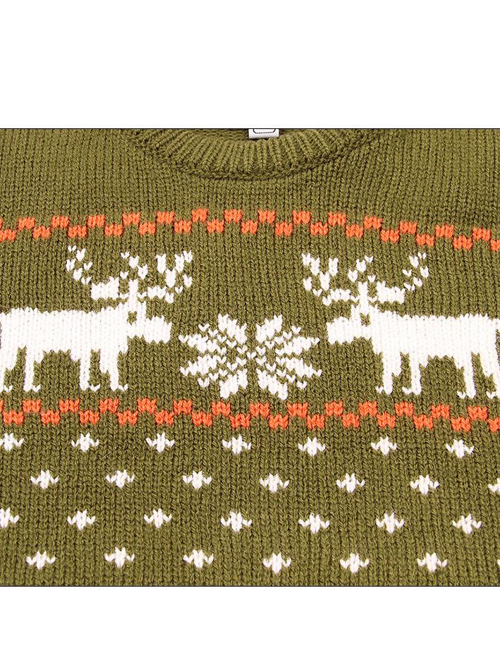 Christmas Elk Snowflake Jumper Knitting Sweater Baby Boy Crochet Sweatshirt - dianjiang-