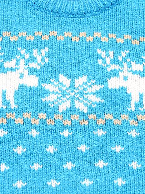 Christmas Elk Snowflake Jumper Knitting Sweater Baby Boy Crochet Sweatshirt - dianjiang-