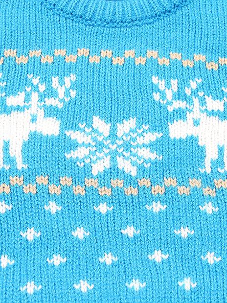 Christmas Elk Snowflake Jumper Knitting Sweater Baby Boy Crochet Sweatshirt - dianjiang-