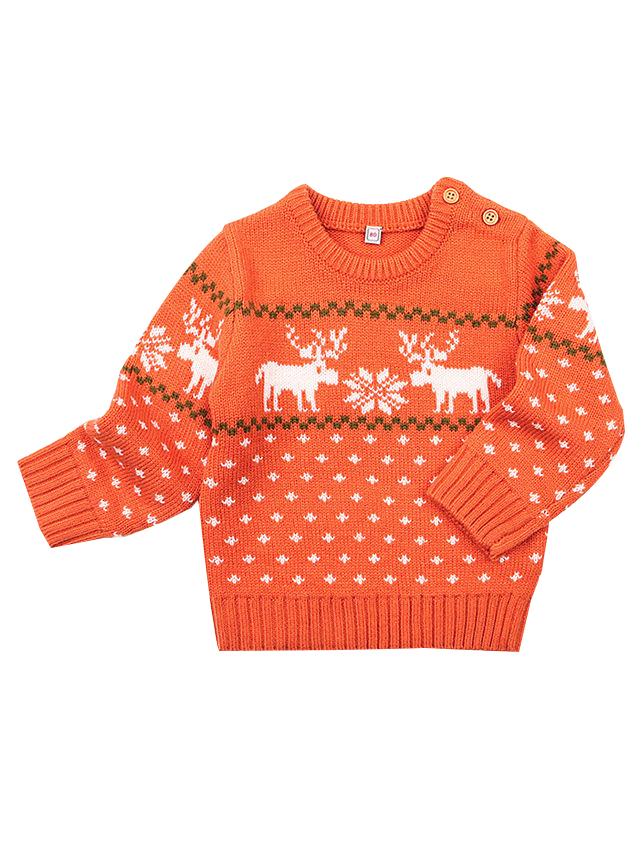 Christmas Elk Snowflake Jumper Knitting Sweater Baby Boy Crochet Sweatshirt - dianjiang-