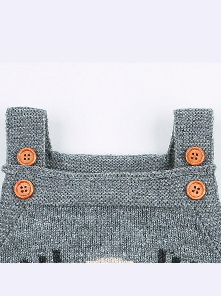 Adorable Christmas Onesie Elk Knitted Suspender Romper Baby Bodysuit - dianjiang-