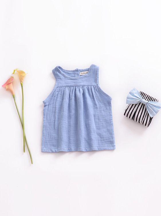 5 Colors Baby Toddler Girl Solid Color Vest Tops Kids Summer Clothes - dianjiang-