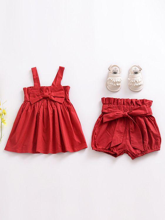 Selvedge Baby Girls Summer Lantern Shorts Infant Bread Pants Solid Color/Checked - dianjiang-