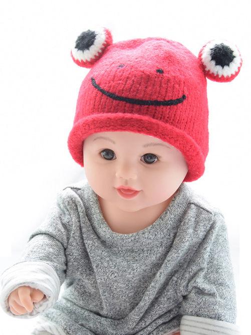 Frog Knit Beanie Hat for Winter Infant Boys Girls - dianjiang-