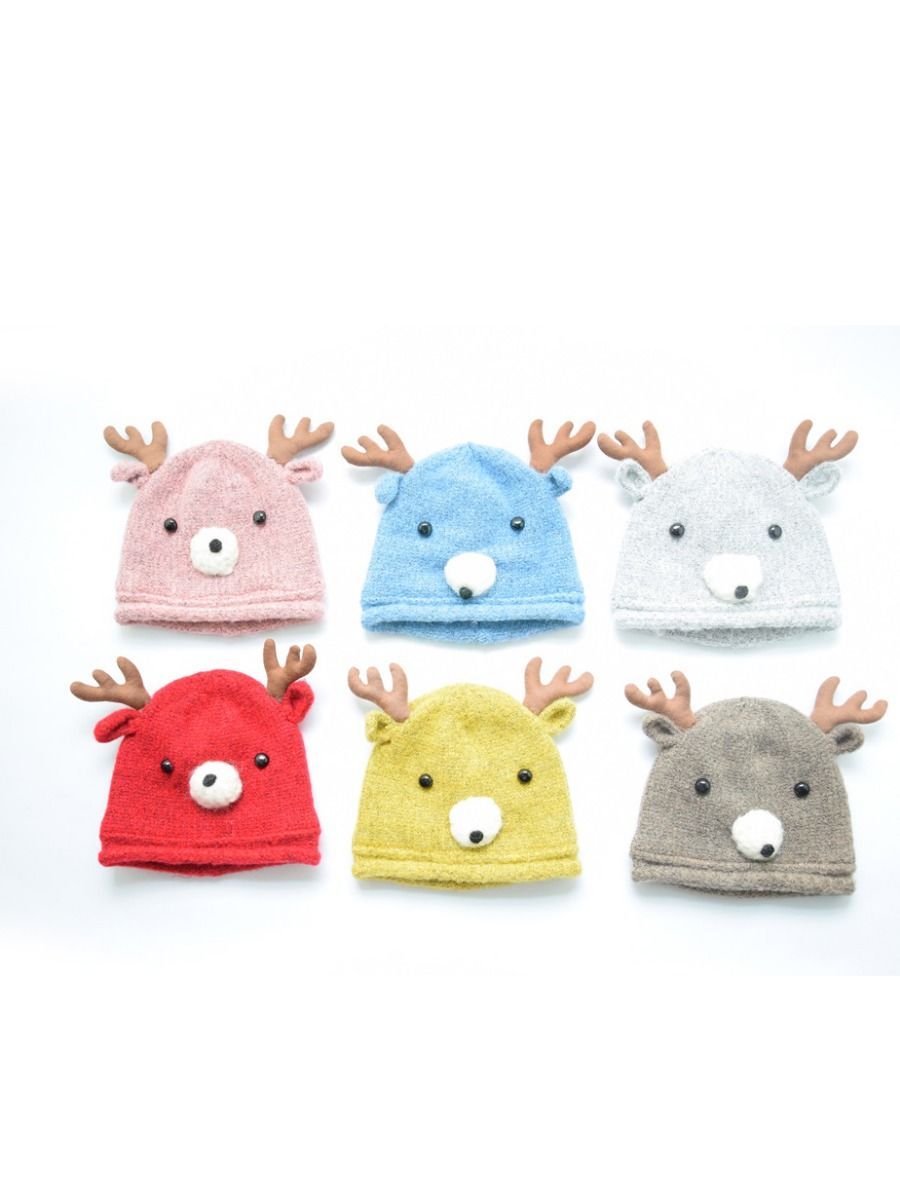 Reindeer Christmas Knitted Beanie Hat for Baby Boys Girls - dianjiang-