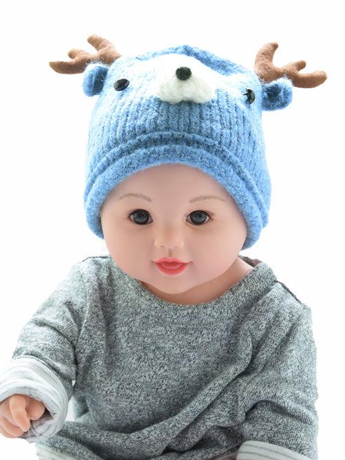 Reindeer Christmas Knitted Beanie Hat for Baby Boys Girls - dianjiang-