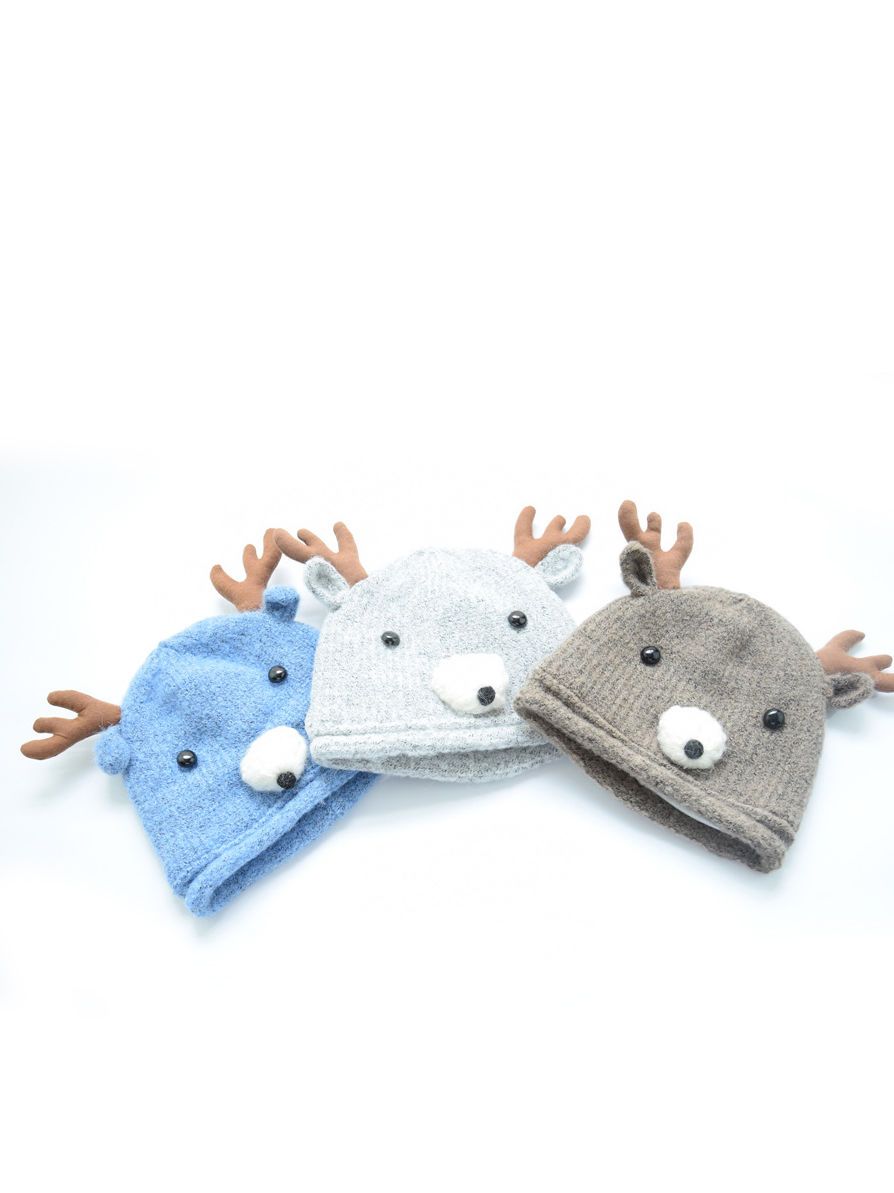 Reindeer Christmas Knitted Beanie Hat for Baby Boys Girls - dianjiang-