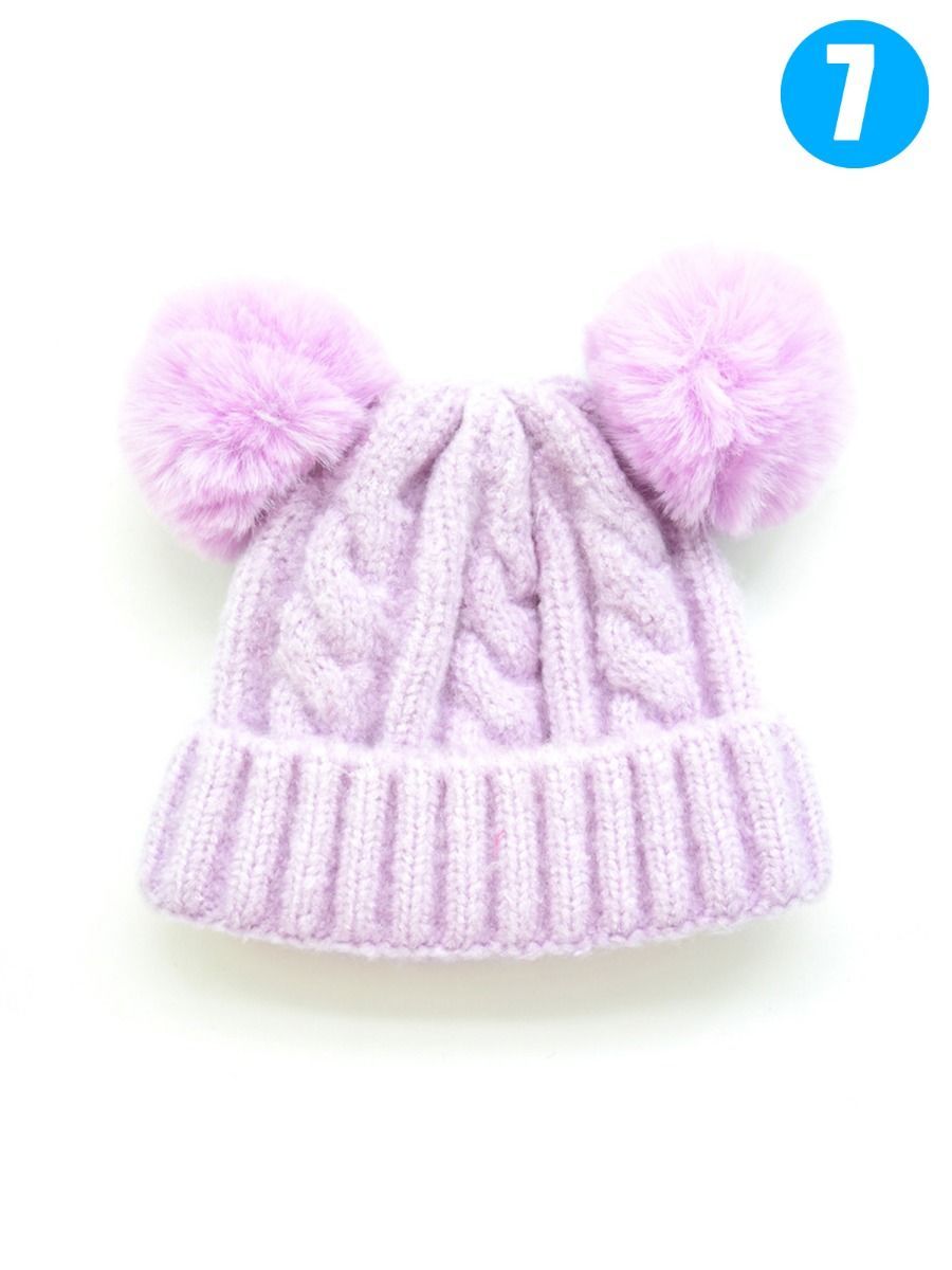 Winter Cable Knit Beanie with Double Pom - dianjiang-