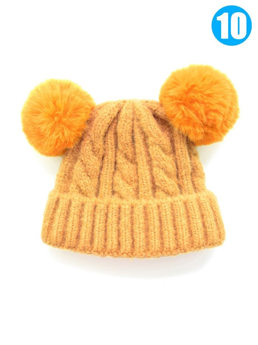 Winter Cable Knit Beanie with Double Pom - dianjiang-