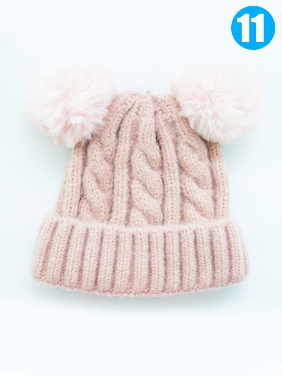 Winter Cable Knit Beanie with Double Pom - dianjiang-