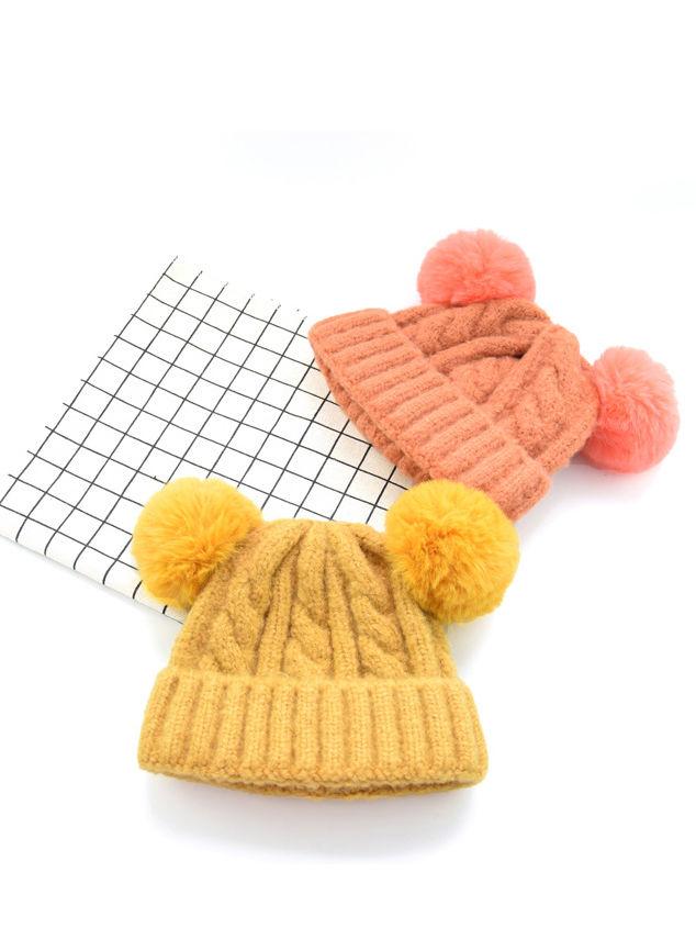 Winter Cable Knit Beanie with Double Pom - dianjiang-