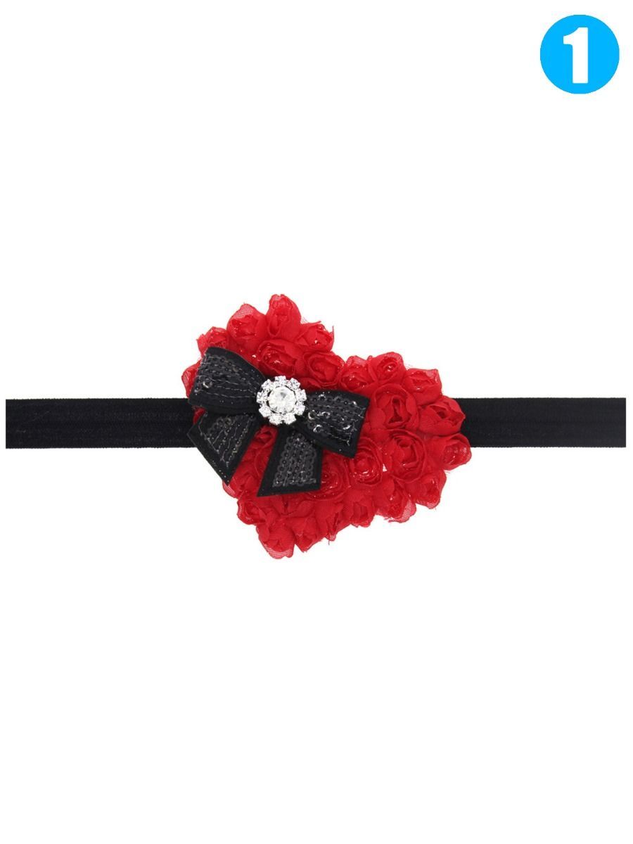 Flower Trimmed Headband Christmas Baby Toddler Girls Hair Accessory - dianjiang-