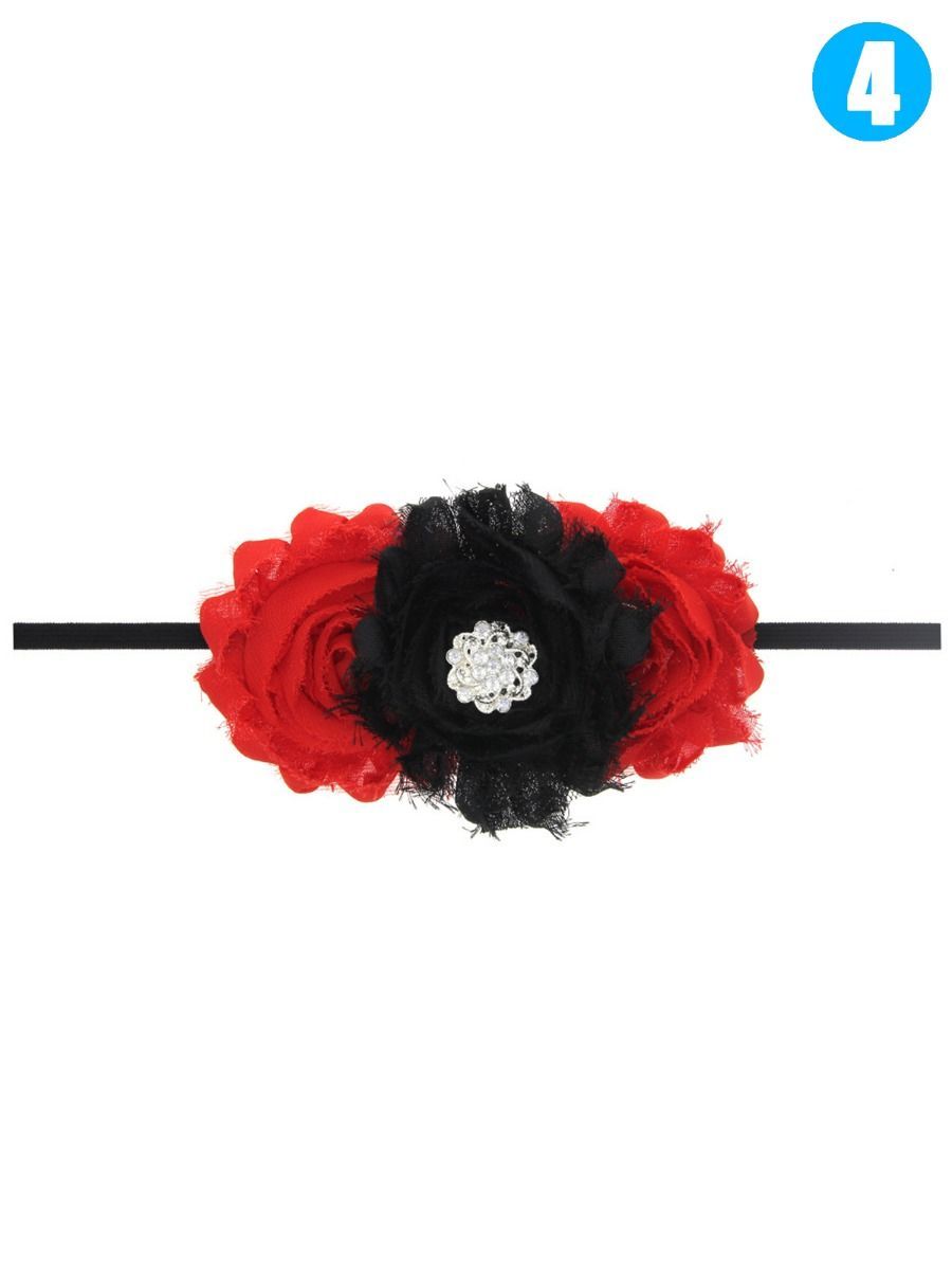 Xmas Big Flower Trimmed Headband Photography Props Hair Ornaments - dianjiang-