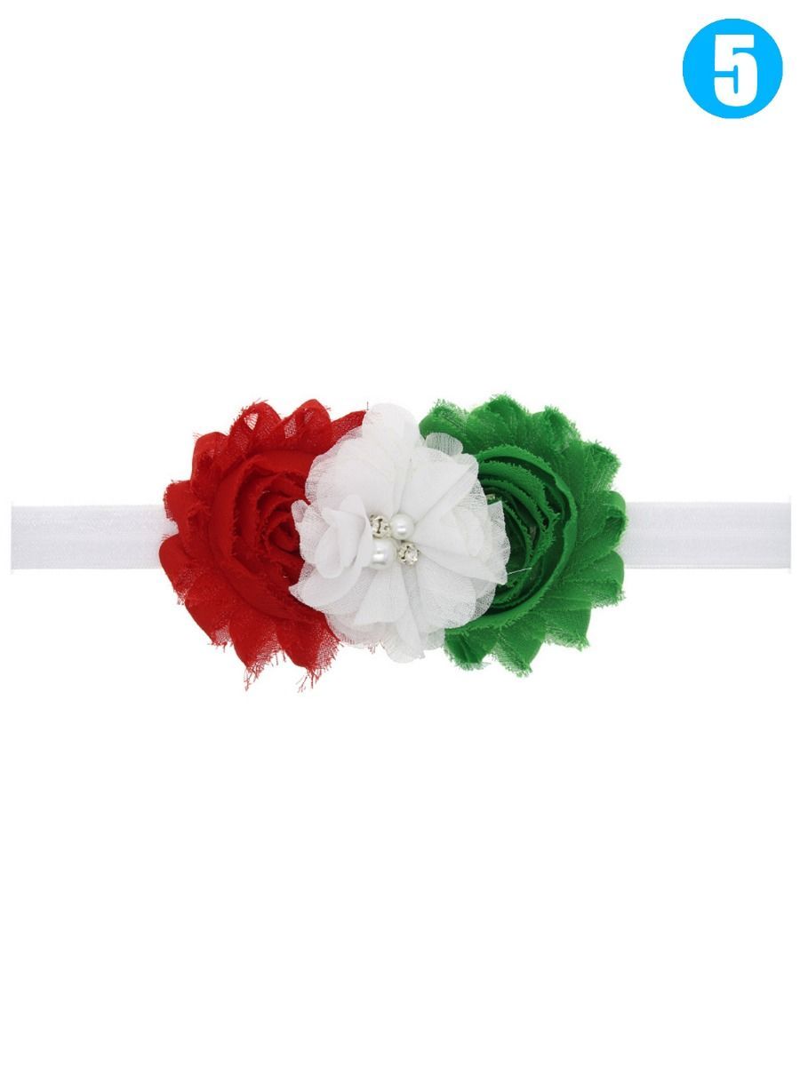 Xmas Big Flower Trimmed Headband Photography Props Hair Ornaments - dianjiang-