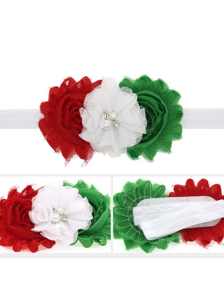 Xmas Big Flower Trimmed Headband Photography Props Hair Ornaments - dianjiang-