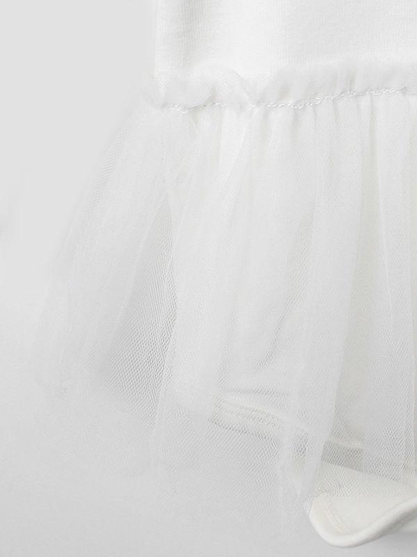 White Christening Baptisms Baby Tulle Long Sleeve Romper - dianjiang-